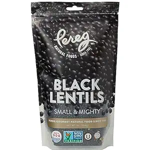 Pereg Natural Foods Black Lentils Kosher Certified container