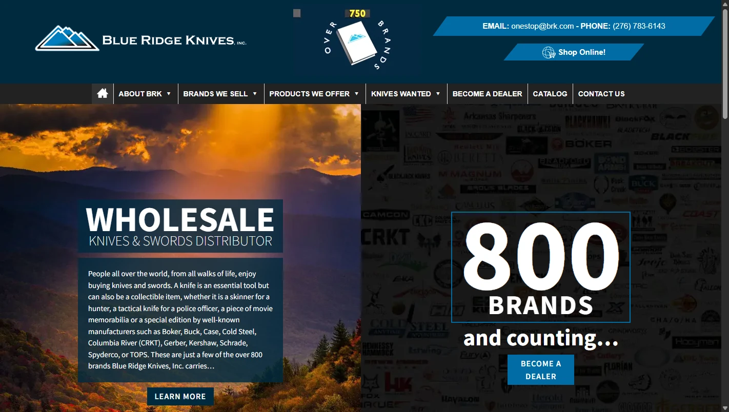 Blue Ridge Knives Wholesale Knife and Sword Distributor Official Website Homepage