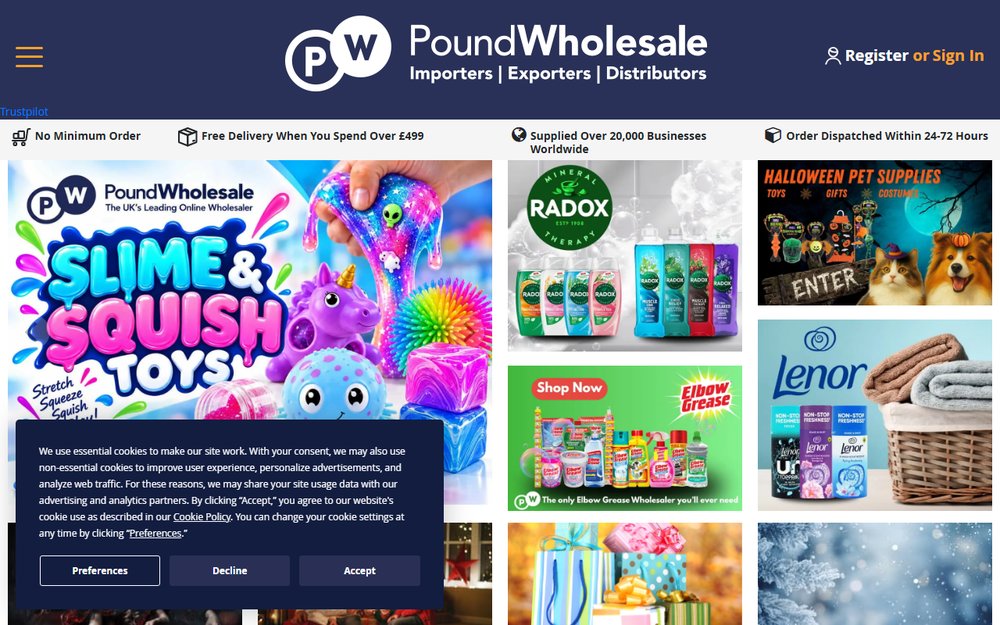 Payless Pound Wholesalers official website and discount trade catalog