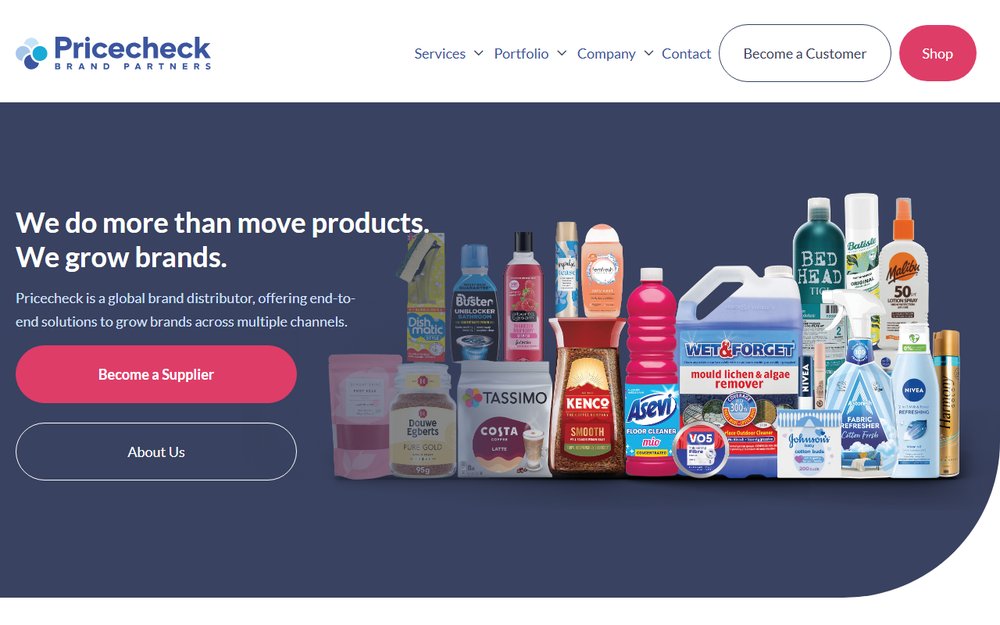 Pricecheck UK official website and FMCG brand wholesale catalog