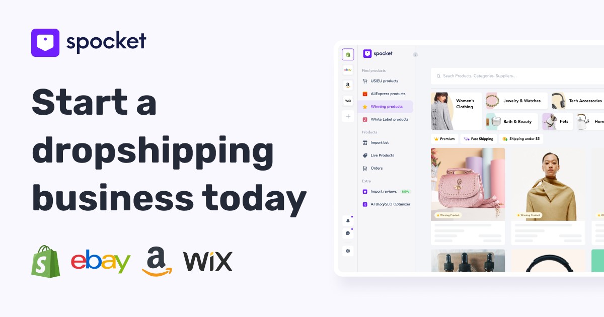 Spocket US dropshipping supplier dashboard