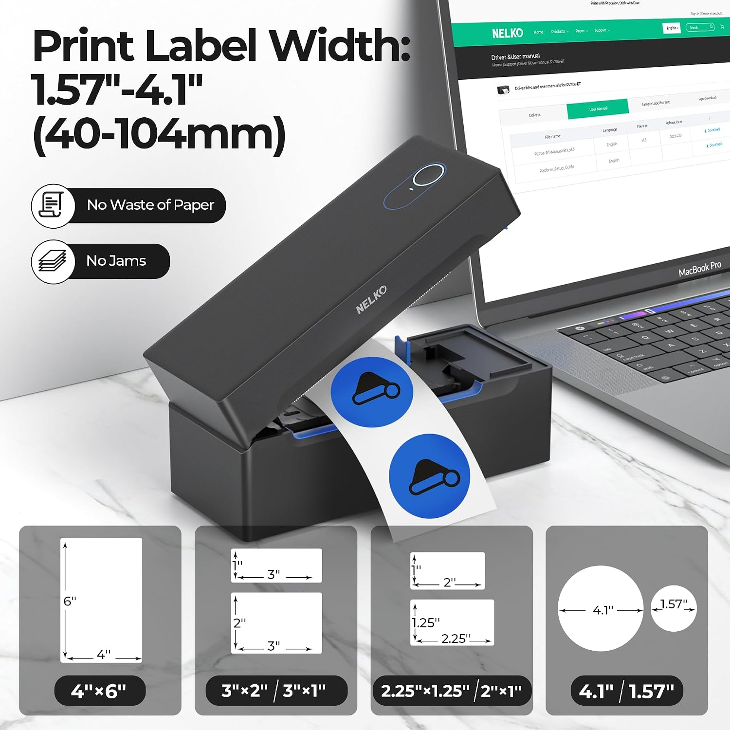Nelko thermal shipping label printer features
