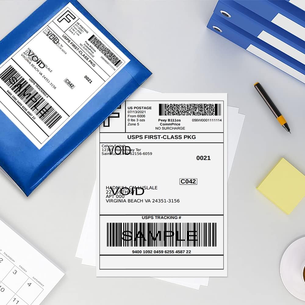 Perforated 4x6 thermal shipping labels for easy tearing without damaging edges