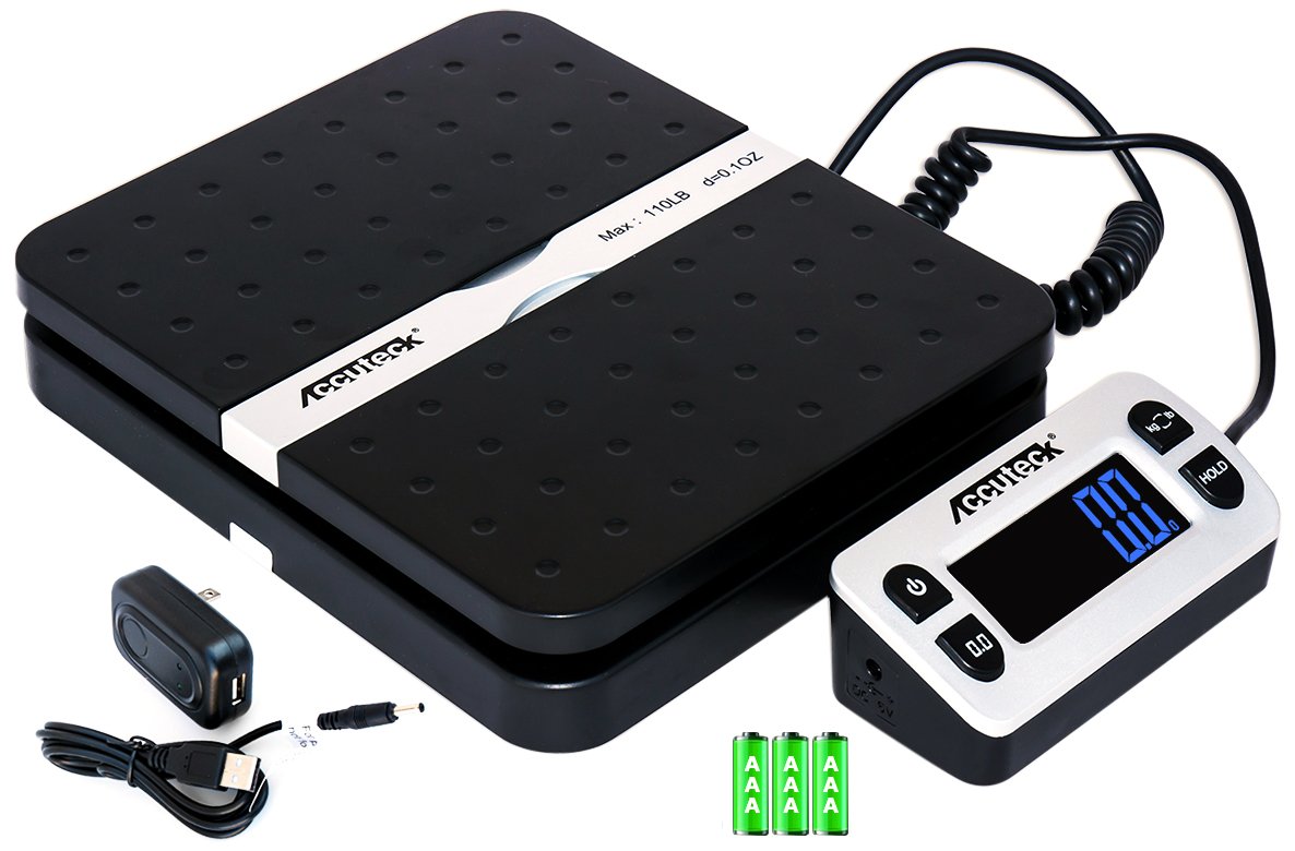 Accuteck ShipPro W-8580 110 lbs digital shipping postal scale with package