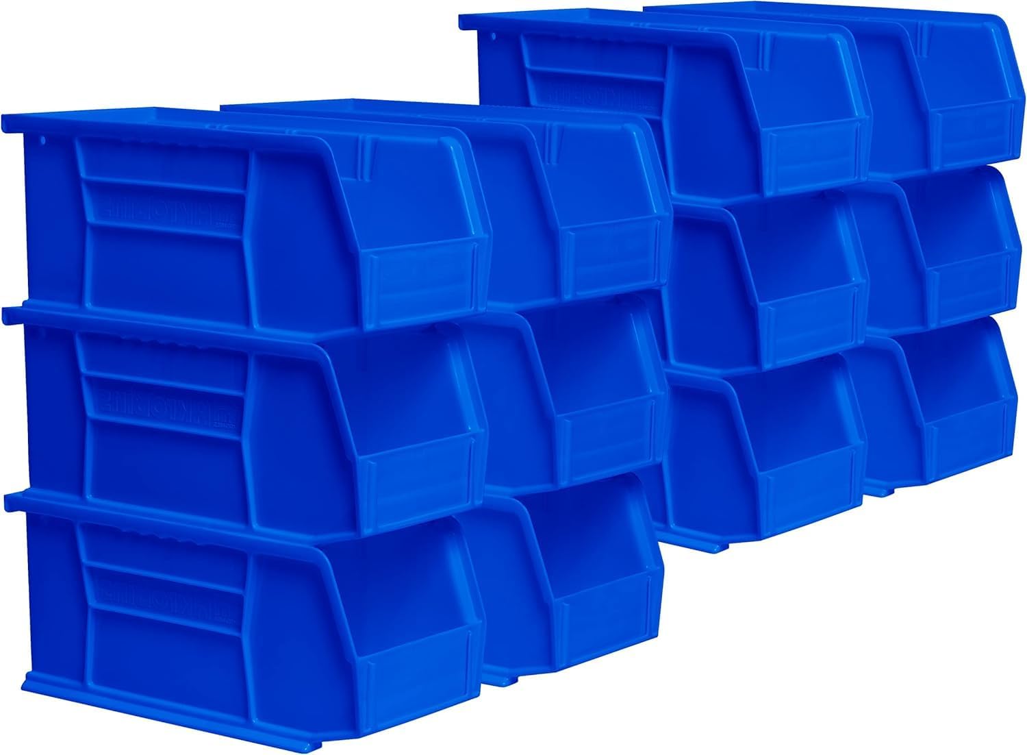 Akro-Mils heavy duty industrial stackable plastic storage bins blue 12 pack