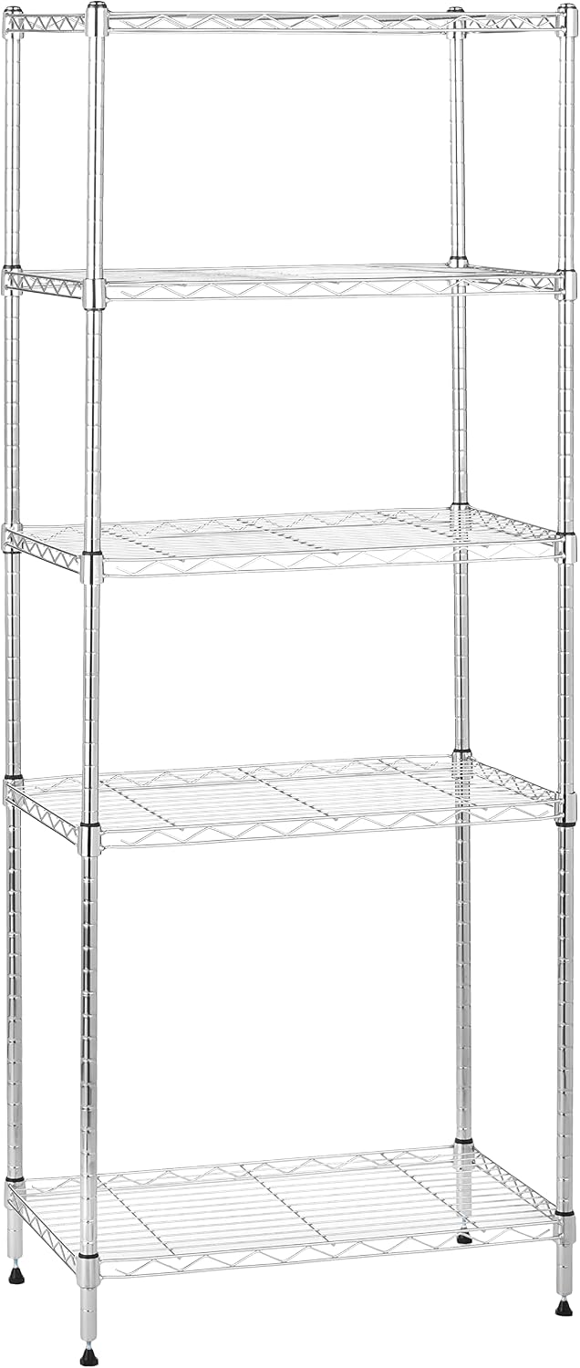 Amazon Basics 5-shelf heavy duty adjustable commercial steel wire shelving unit