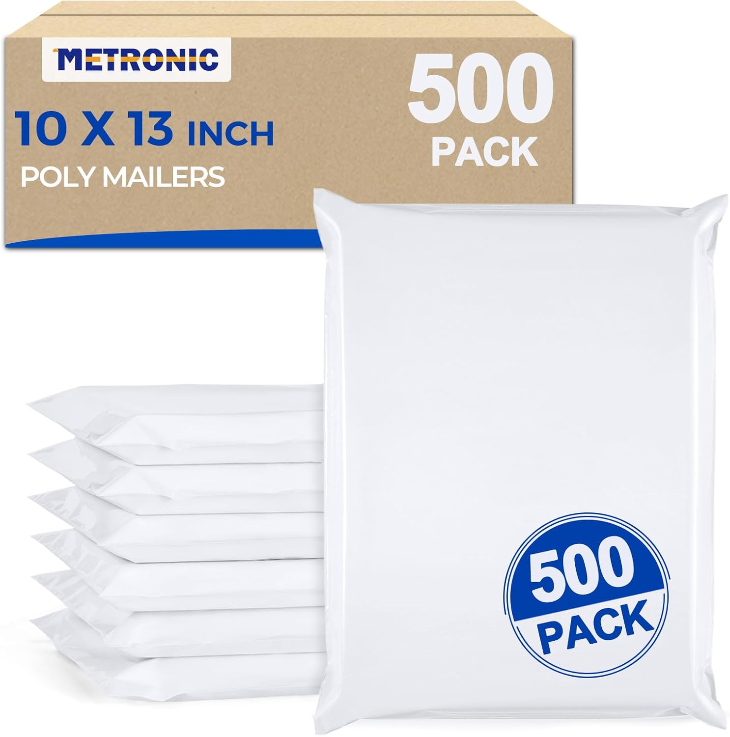 Metronic 10x13 inch white self seal poly mailers bulk shipping envelopes