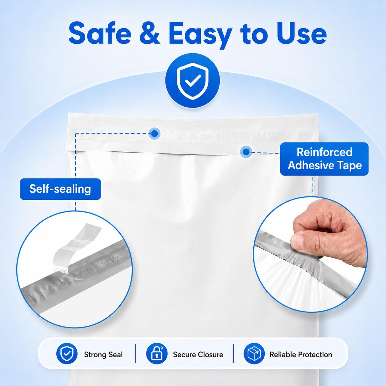 Metronic shipping mailers tamper evident strong self seal adhesive strip
