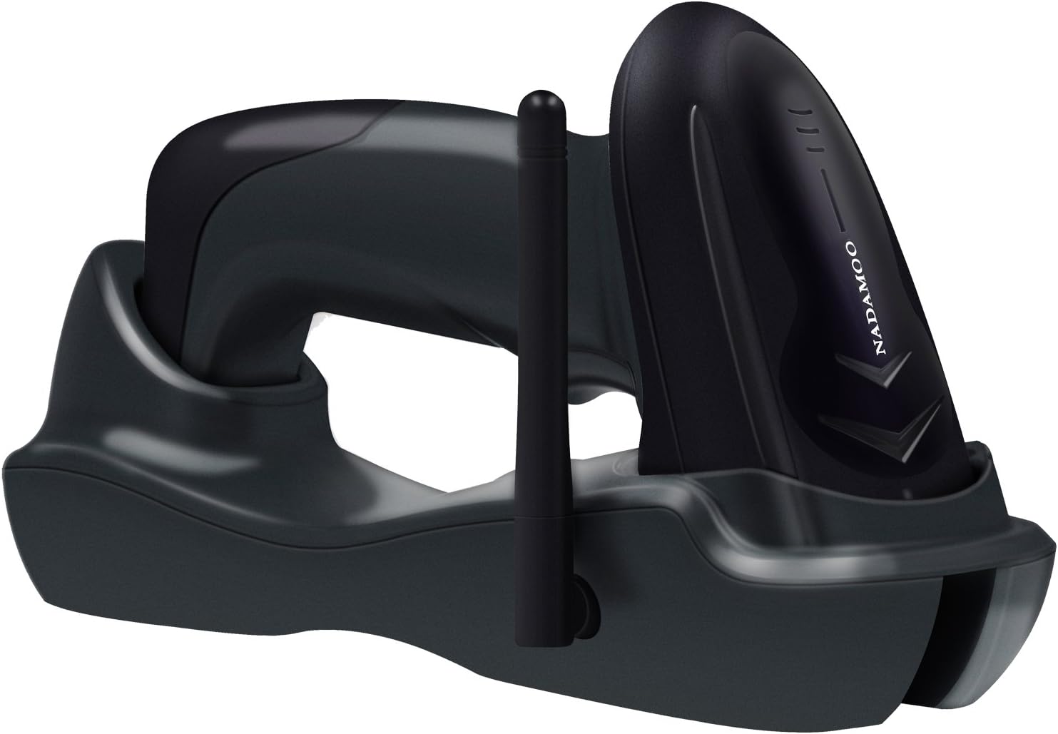 NADAMOO wireless barcode scanner with USB cradle charging base 328ft long range