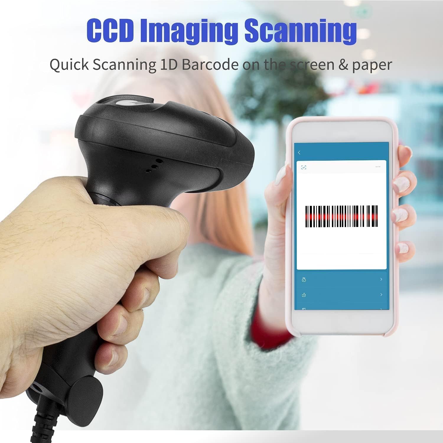 NetumScan 1D barcode scanner supporting UPC EAN Code 39 Code 128 barcodes