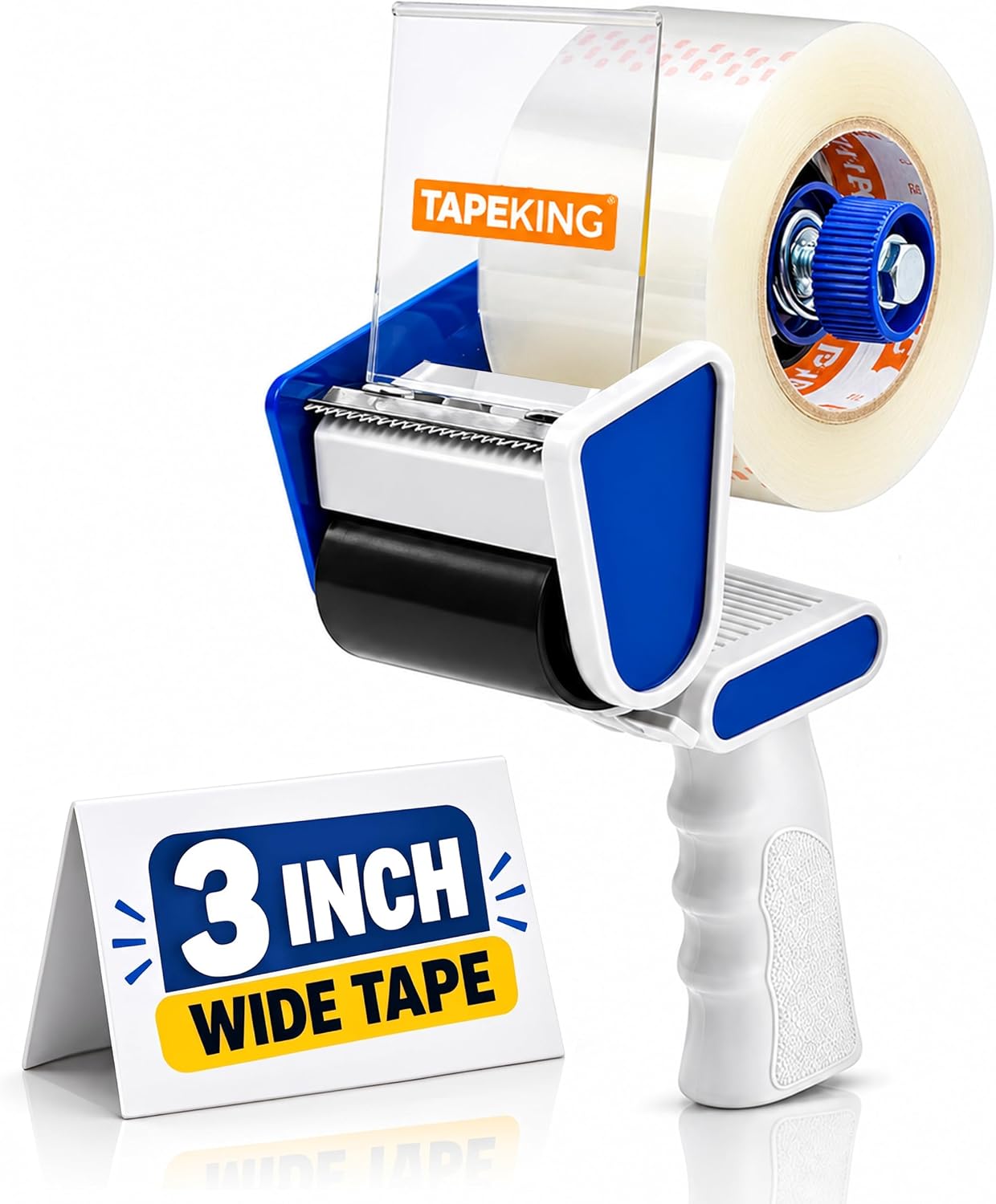 Tape King pistol grip handheld tape gun with smooth metal tension brake