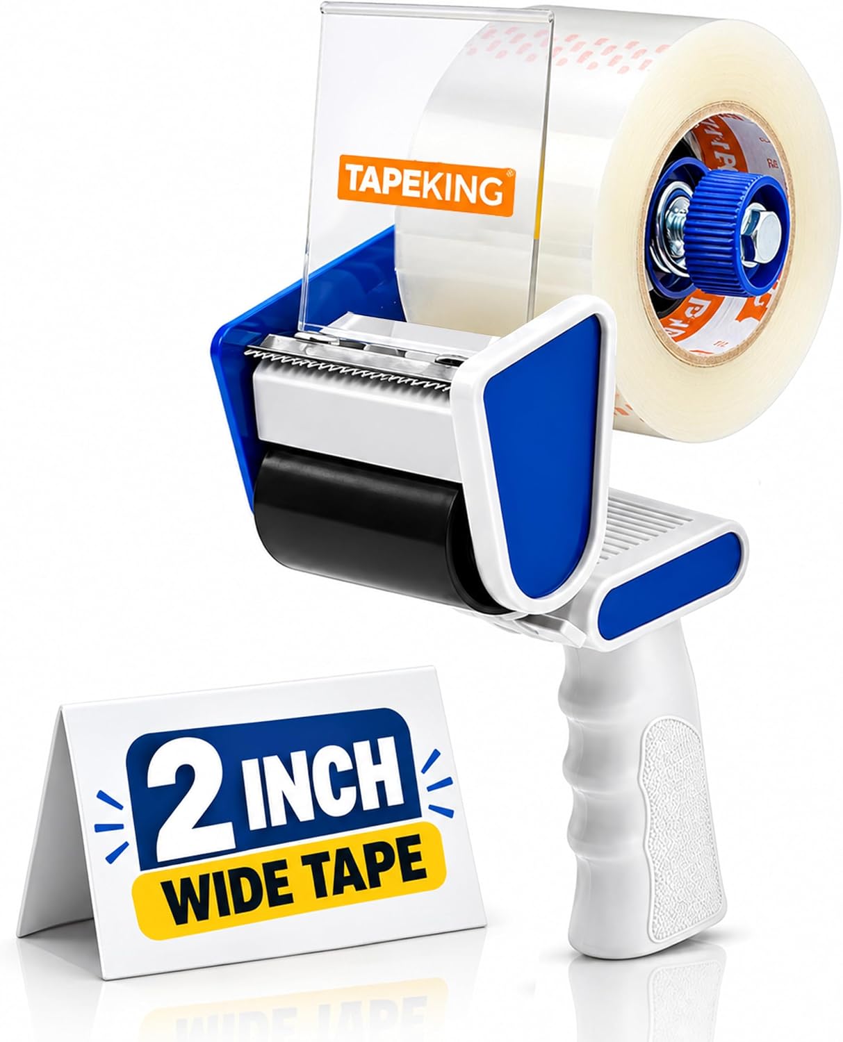 Tape King tape dispenser quickly sealing corrugated cardboard box flaps