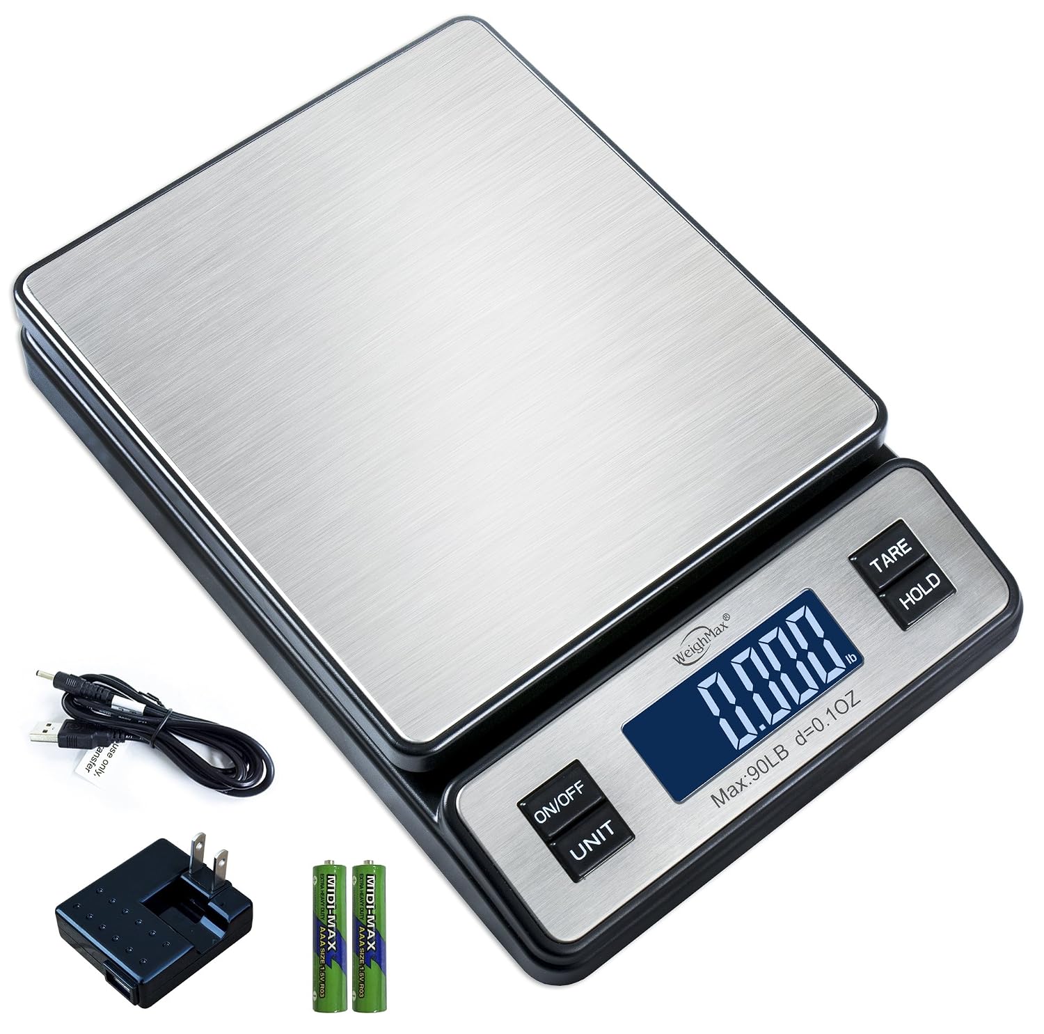 Weighmax W-2809 90 lbs stainless steel digital postal shipping scale