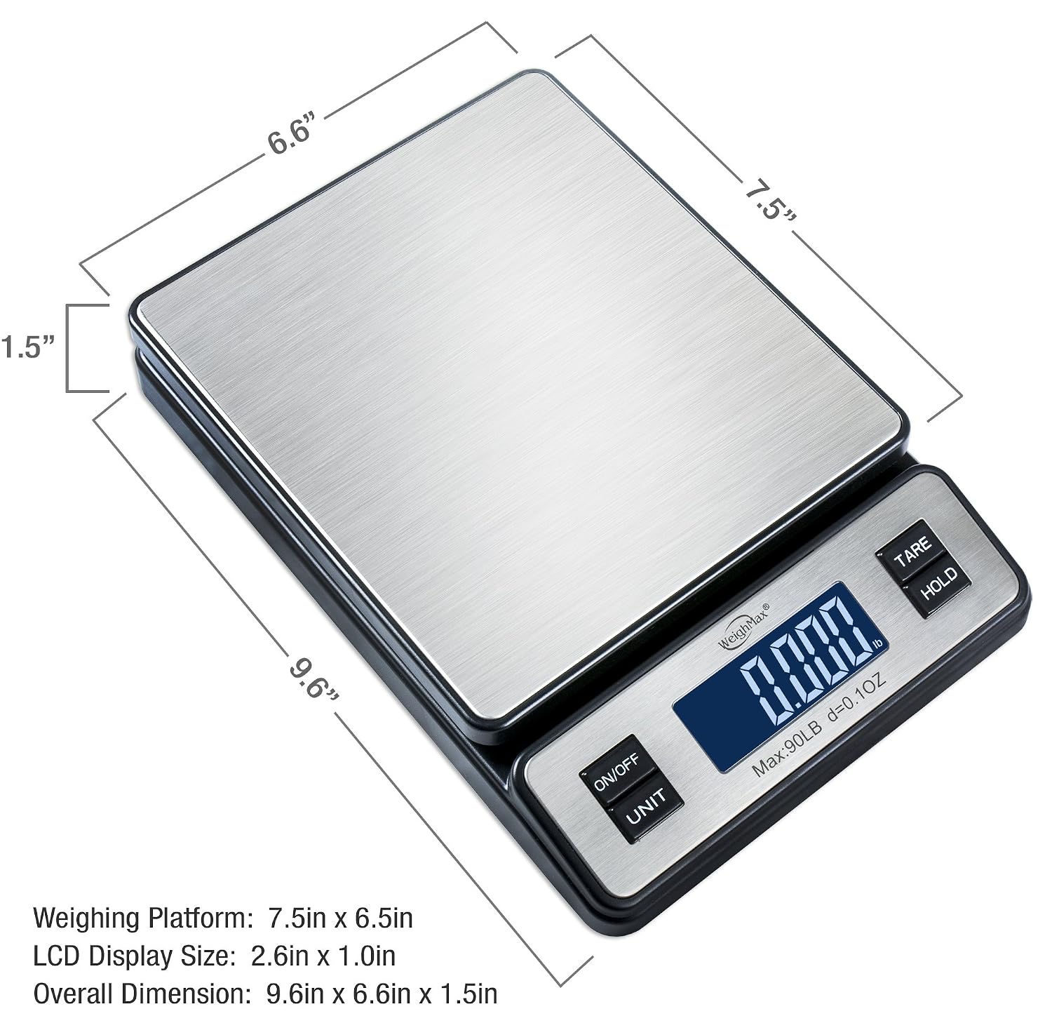 Weighmax W-2809 large blue backlit LCD display with tare and mode controls