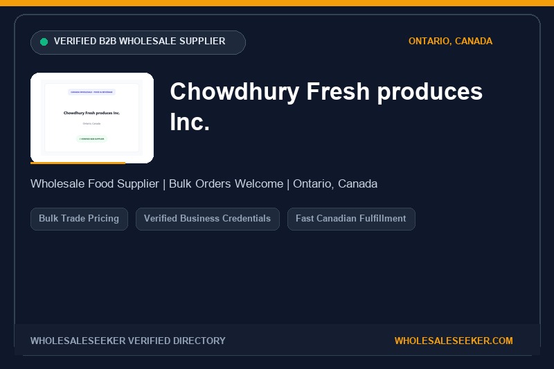 Chowdhury Fresh produces Inc. Wholesale Showcase